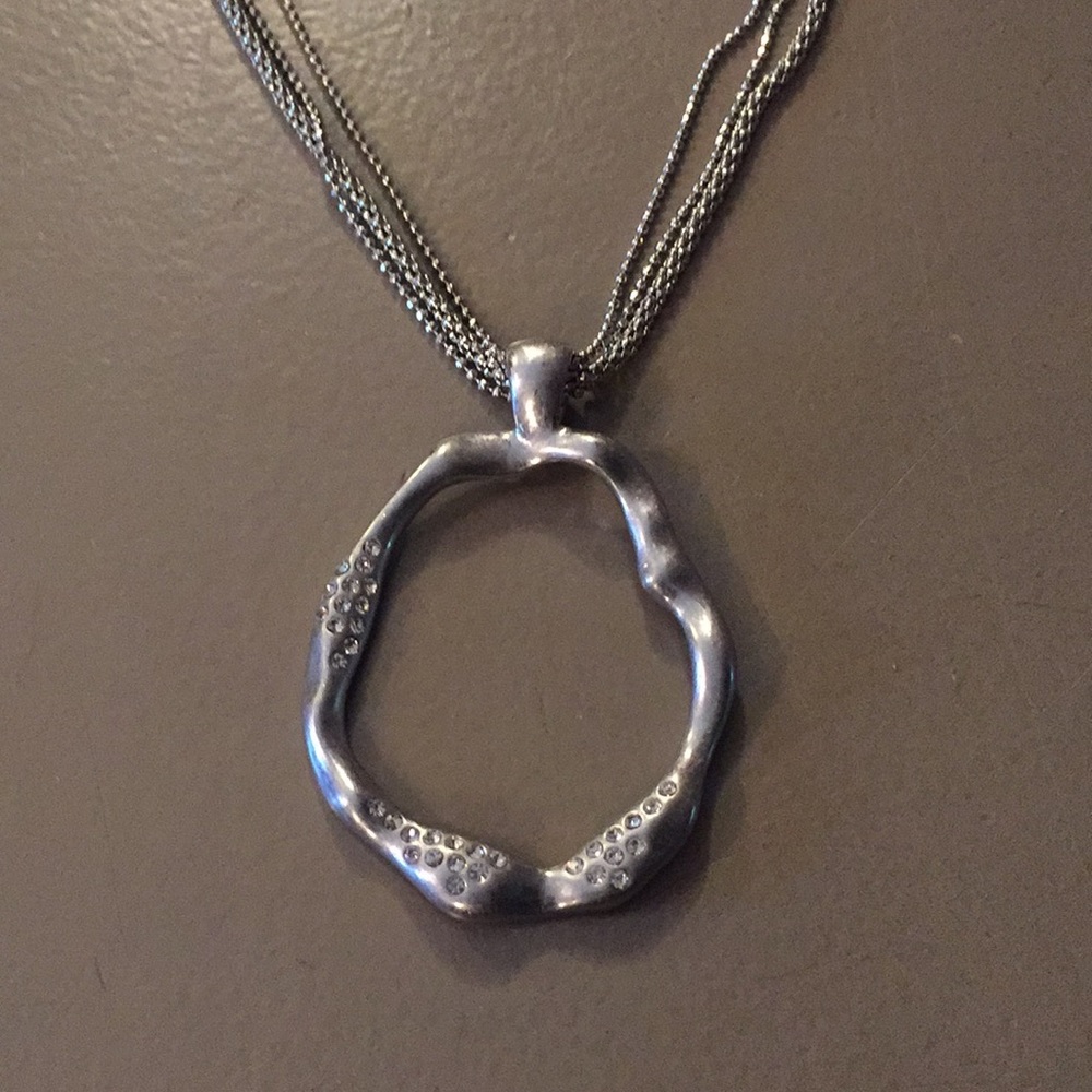 🌻 3/$30 Lia Sophia Long Silver Necklace with Pendant